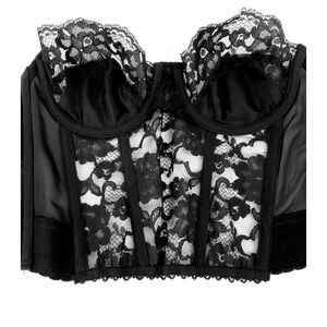 Victoria's Secret Bustier 36 B Corset Bra Lace Lingerie Brassiere Stretch LKNU